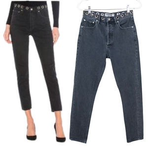 AGOLDE Black Jamie High Rise Classic Jeans in Studded Overtone Women's Size 26